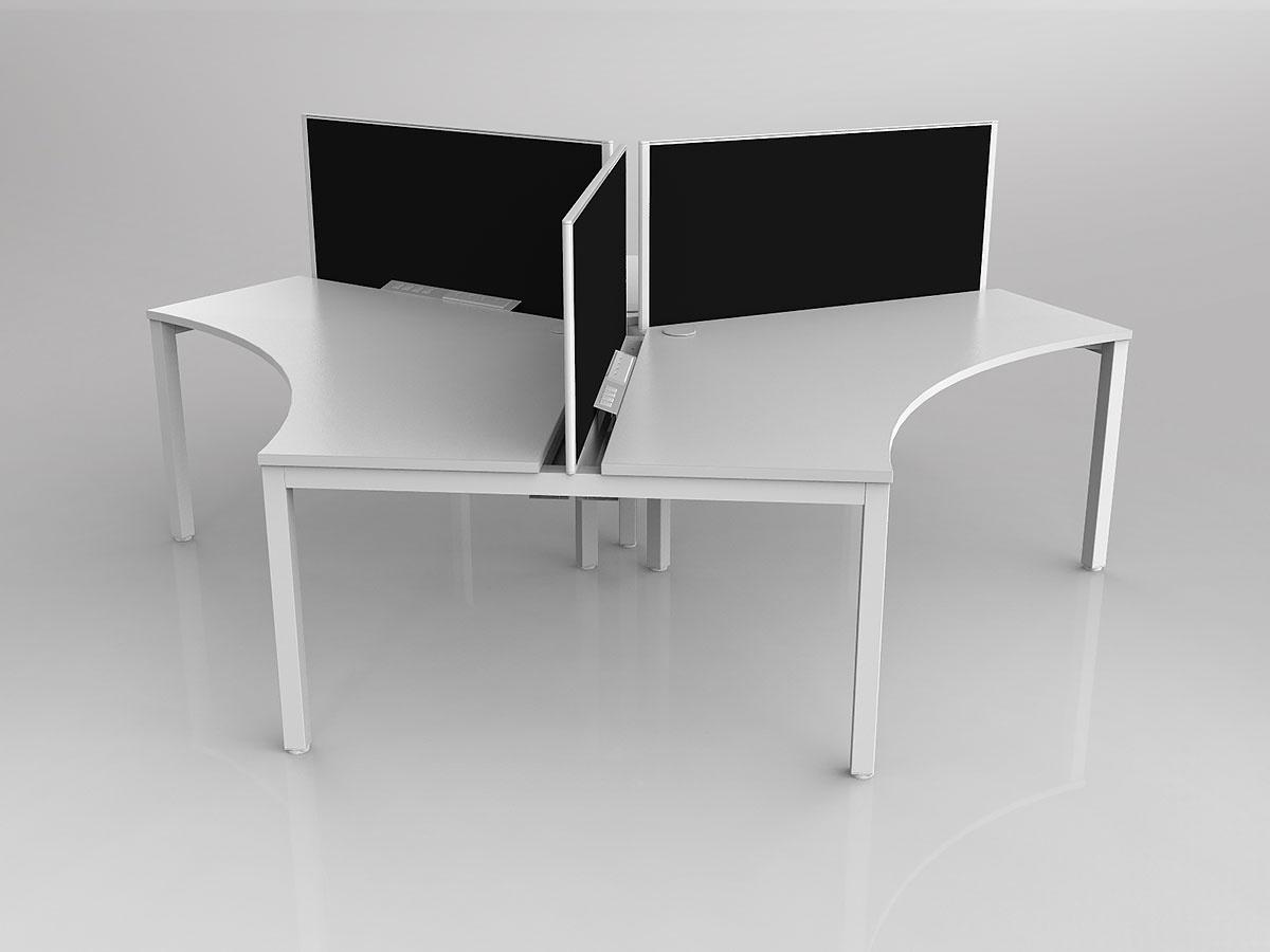 Axis 3x Users 120 Degree Workspace Star Layout with Screens