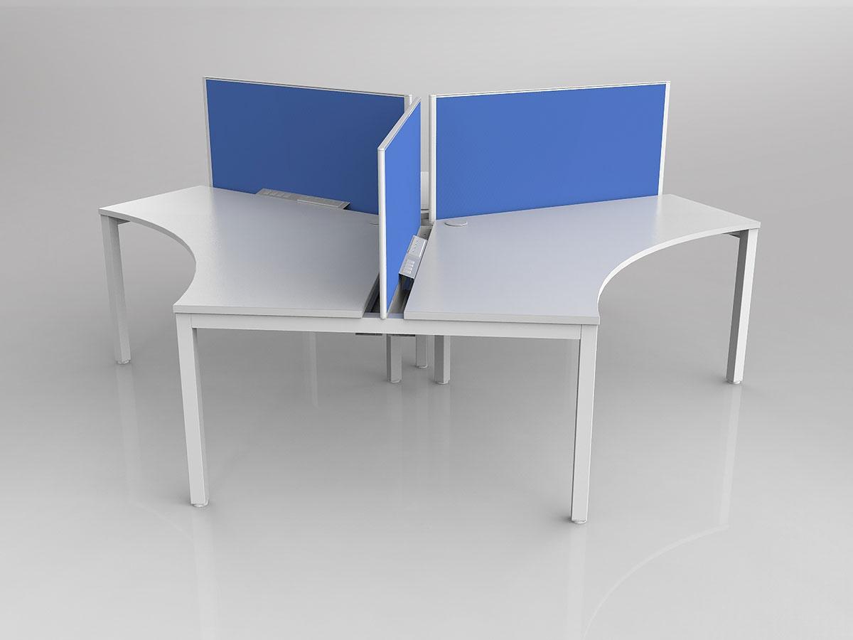 Axis 3x Users 120 Degree Workspace Star Layout with Screens - Image 2