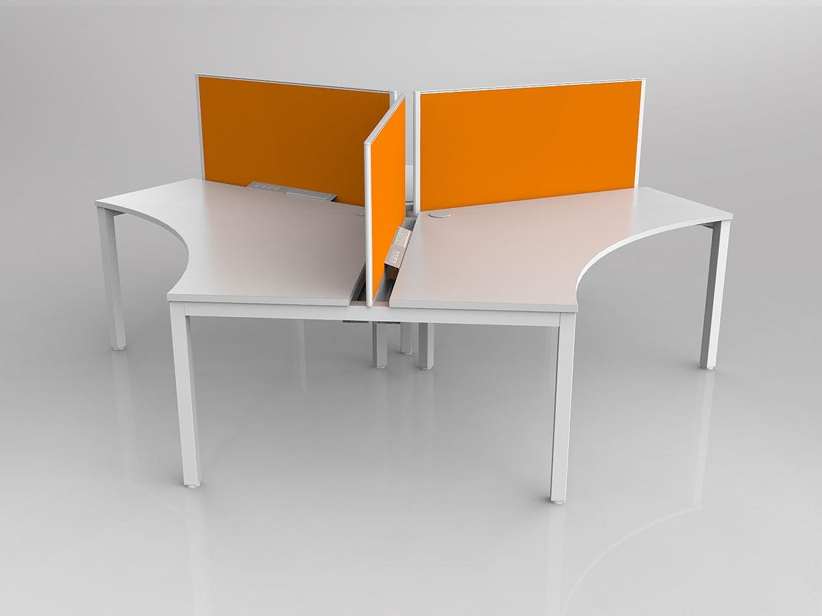 Axis 3x Users 120 Degree Workspace Star Layout with Screens - Image 3