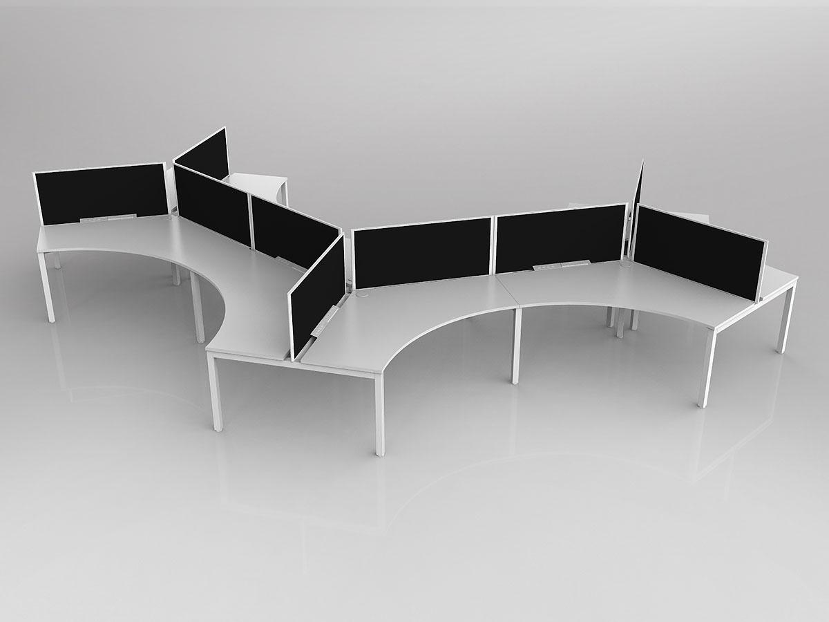 Axis 9x Users 120 Degree Workspace Layout with Screens