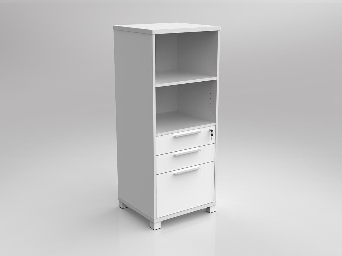 Axis White Tower Bookcase Storage with Drawer Insert