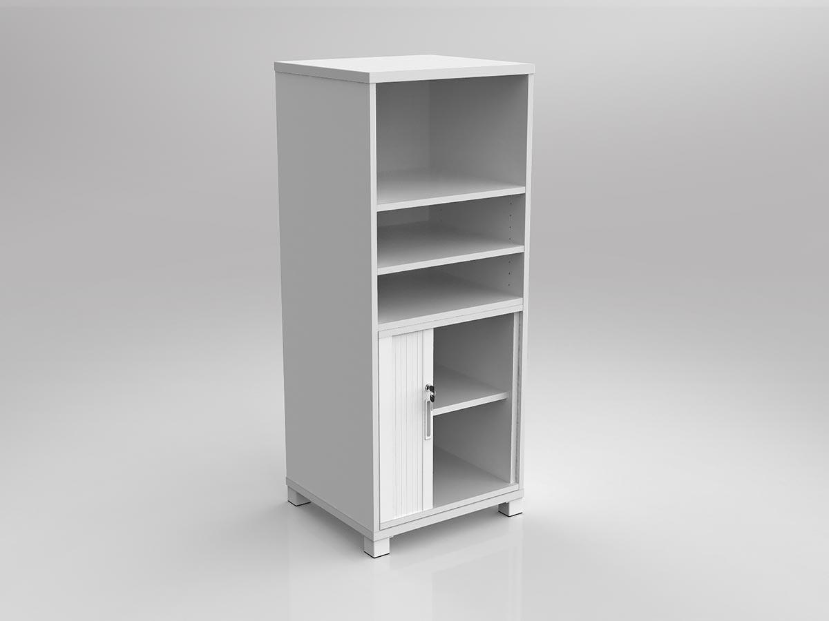 Axis White Tower Bookcase Storage with Tambour Insert - Image 2