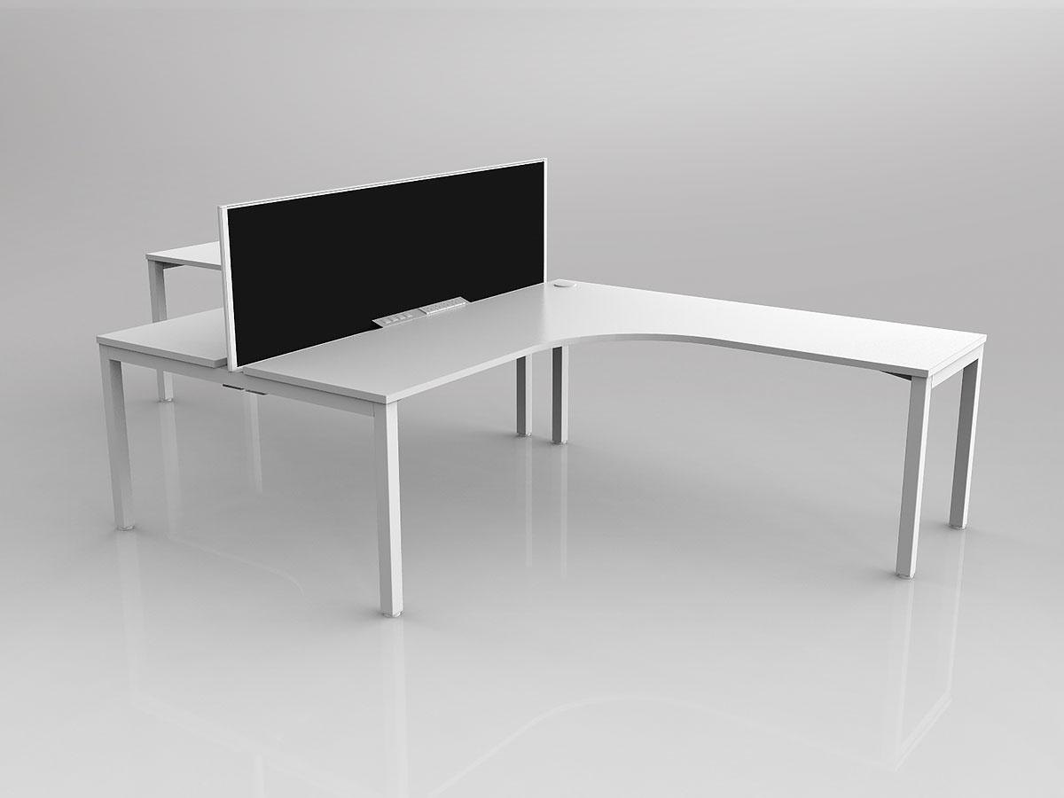 Axis 2x Users 90 Degree Workspace Tee Layout with Screens
