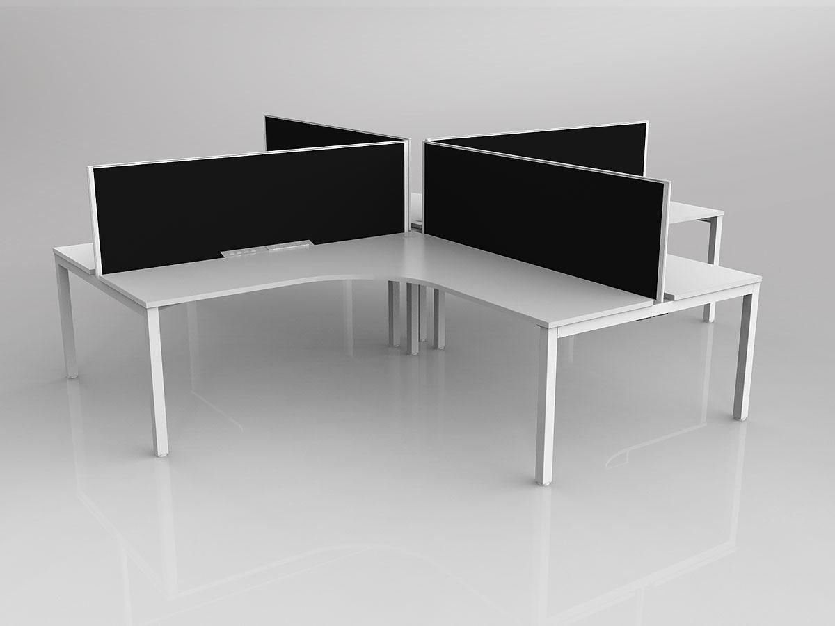Axis 4x Users 90 Degree Workspace Plus Layout with Screens