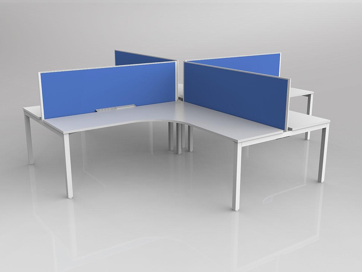 Axis 4x Users 90 Degree Workspace Plus Layout with Screens - Image 2