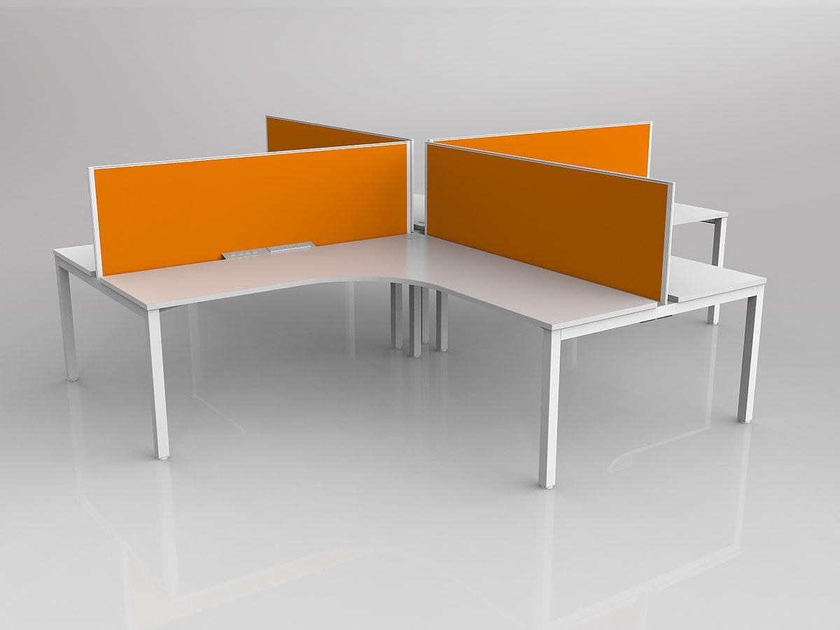 Axis 4x Users 90 Degree Workspace Plus Layout with Screens - Image 3