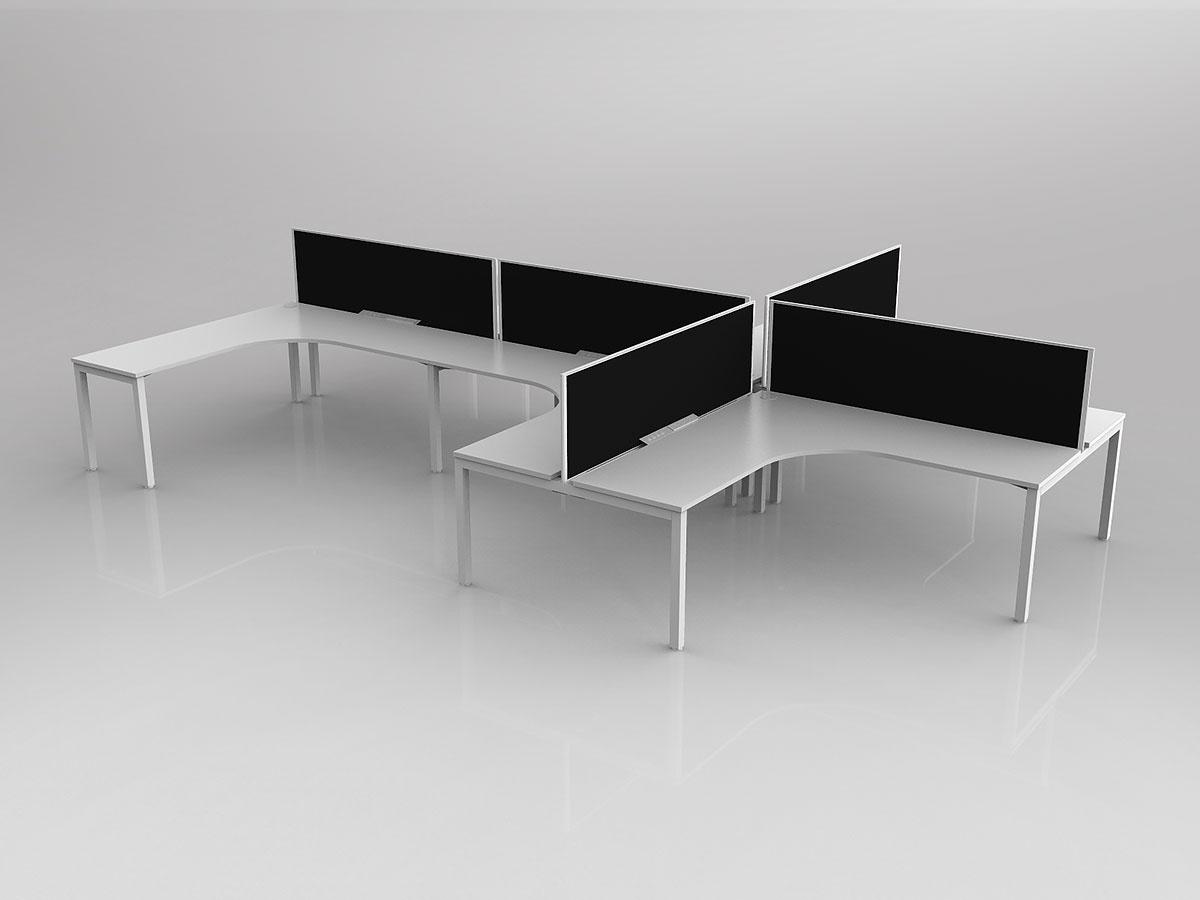 Axis 6x Users 90 Degree Workspace Layout with Screens