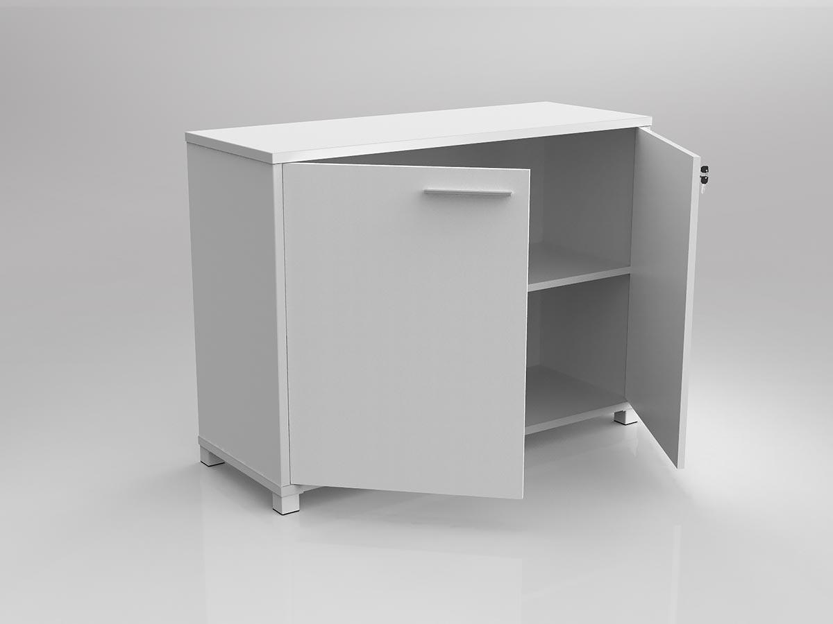 Axis Credenza White Storage Cabinet - Image 2