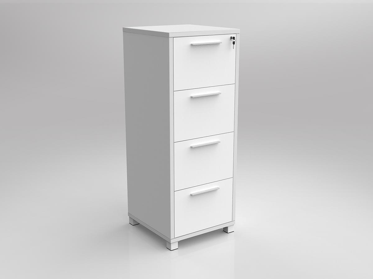 Axis White Four Drawer Filing Cabinet