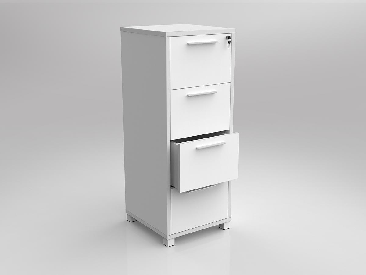 Axis White Four Drawer Filing Cabinet - Image 2