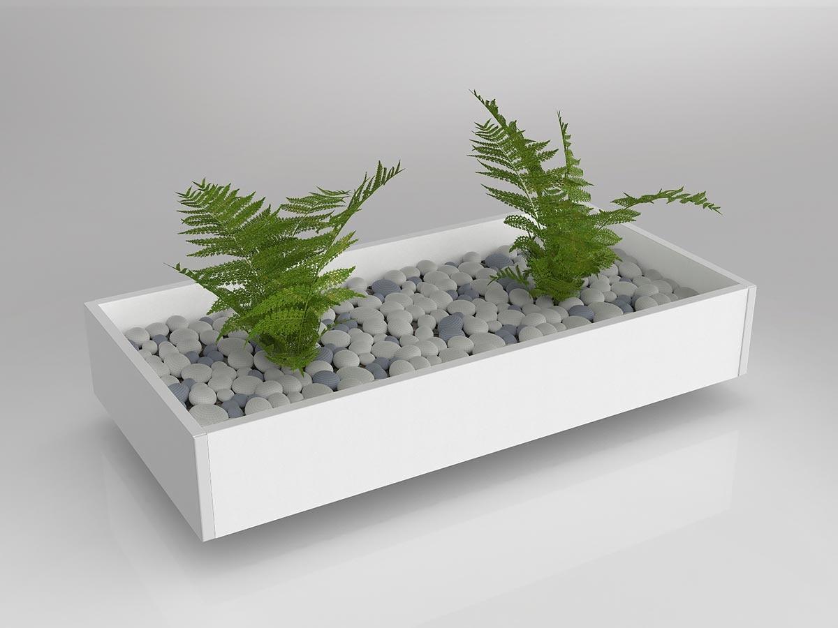 Axis/Anvil White Planter Box for Tambour Storage for Real Plants