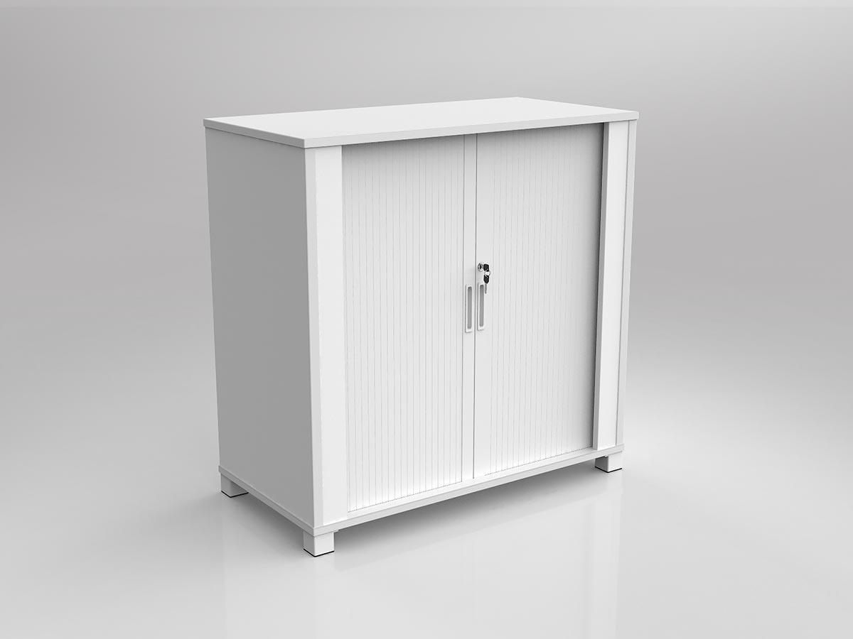 Axis Tambour White Storage Cabinet
