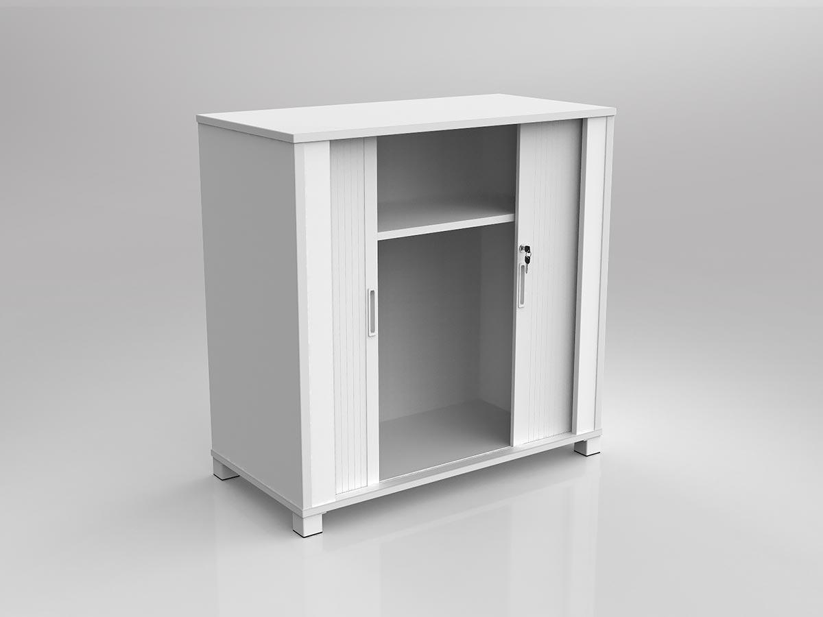 Axis Tambour White Storage Cabinet - Image 2