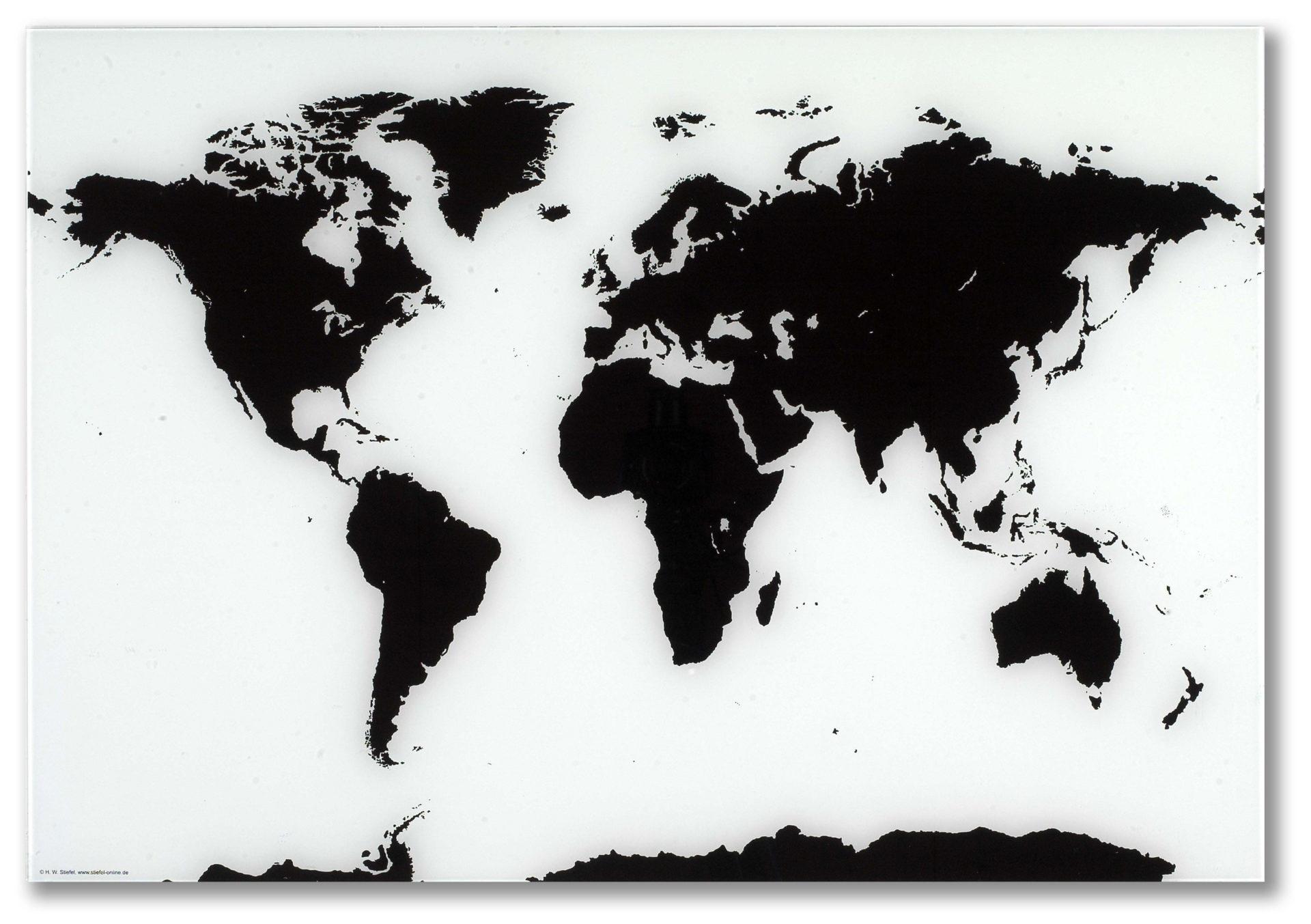 Naga Signage - World Glassboard Map - Magnetic - 800X550mm