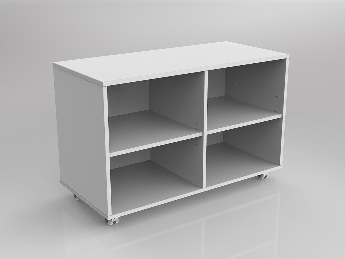 Axis White Caddy Mobile Bookcase with Shelves