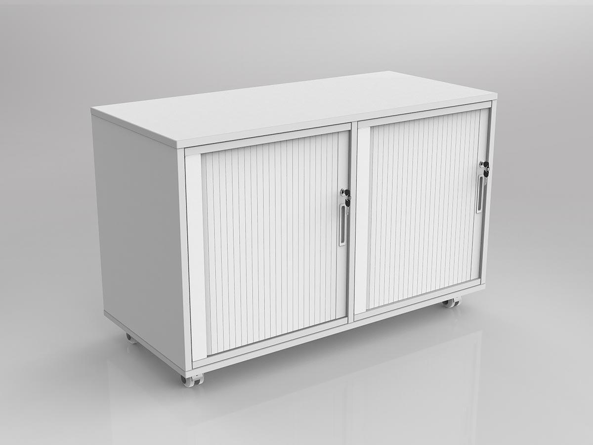 Axis White Caddy Mobile Bookcase Unit with Tambours