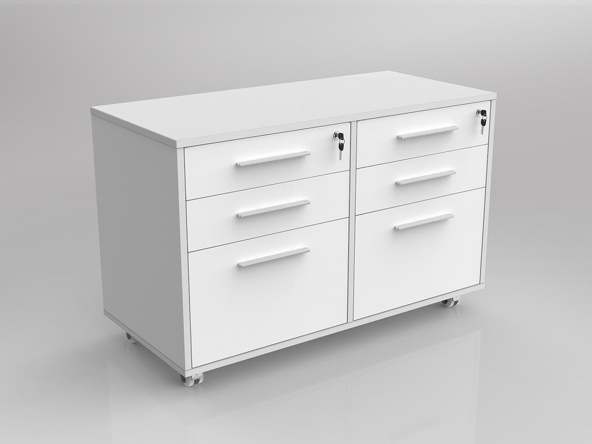 Axis White Caddy Mobile Bookcase with Drawers