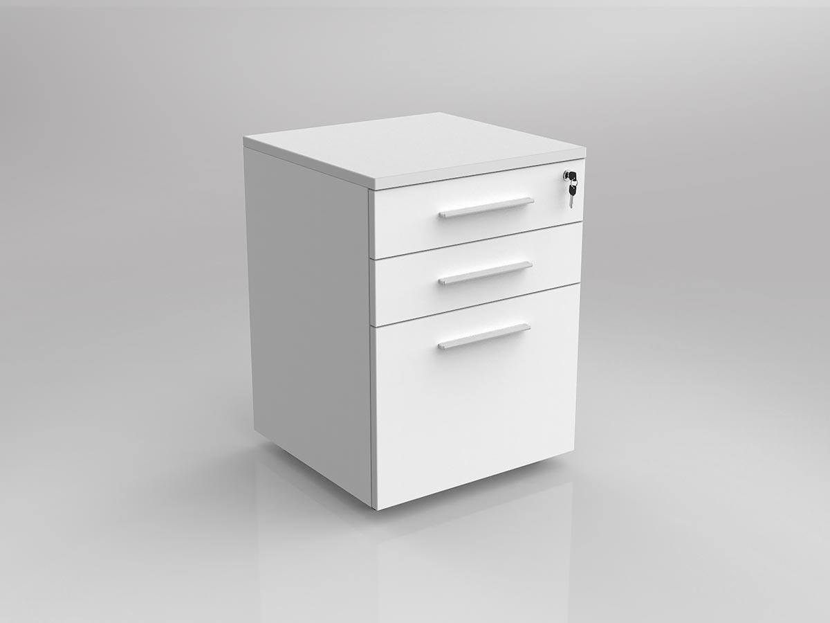 Axis White Two Drawer & File Mobile Pedestal