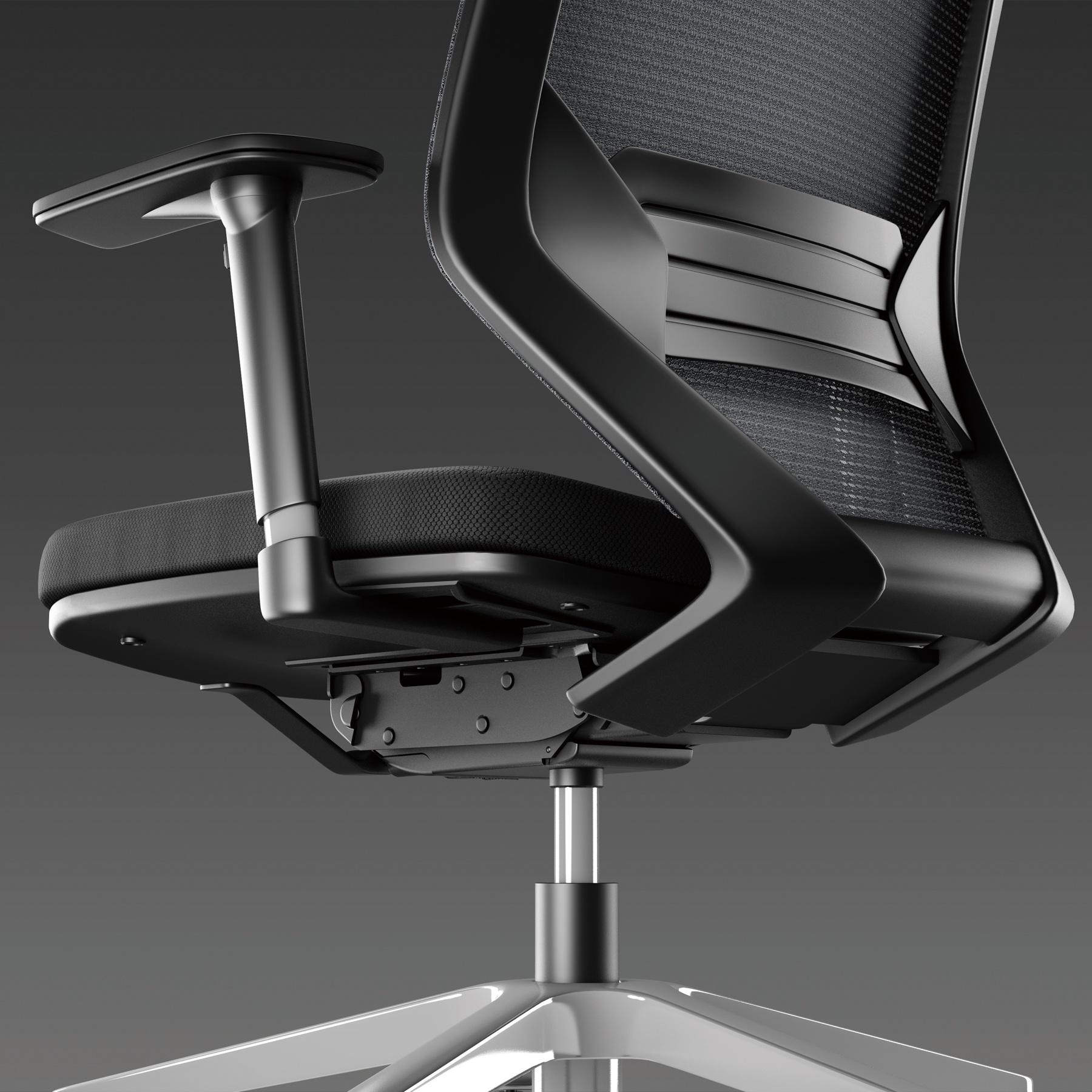 Vogue Mesh Mid Back Chair - Aluminum Base - Image 2