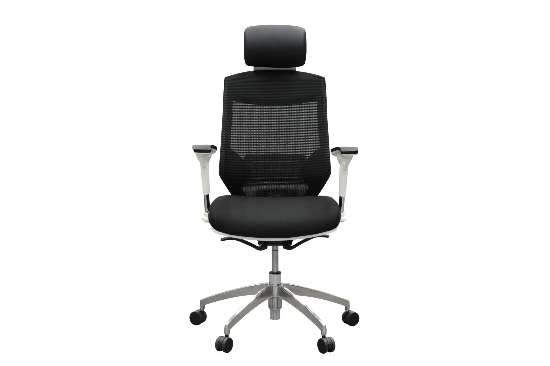Vogue Mesh High Back Chair - White Frame - Aluminium Base