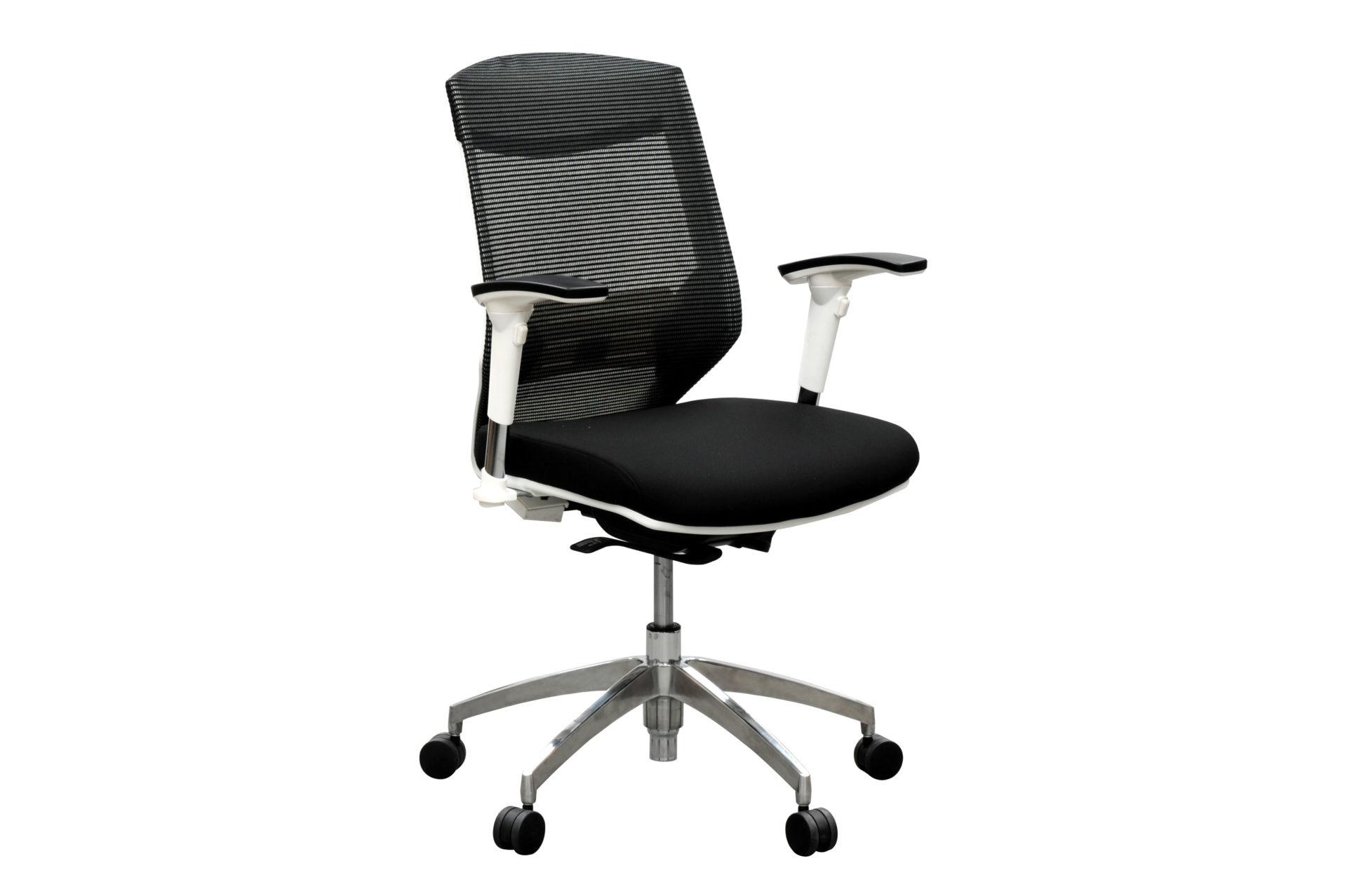 Vogue Mesh Mid Back Chair - White Frame - Aluminium Base