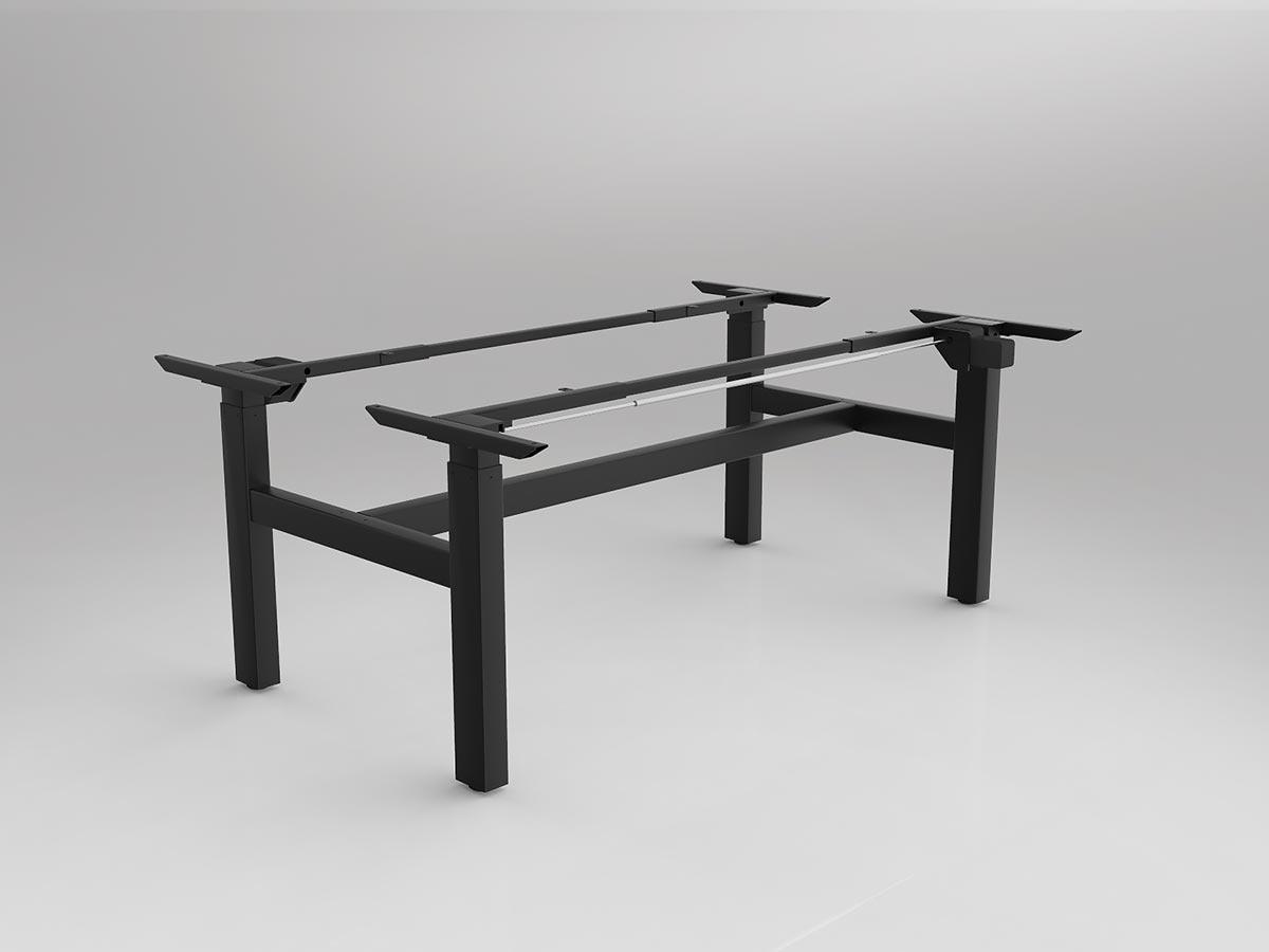 Agile Two Column Black Electric Desking Frame Shared Doublesided with Two Worktops
