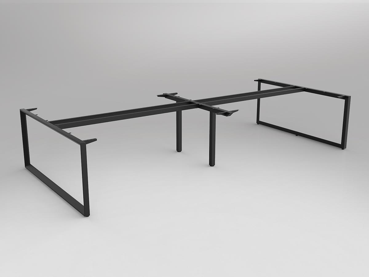 Anvil Black Desk Setting Frame for 4x Worktops Back to Back