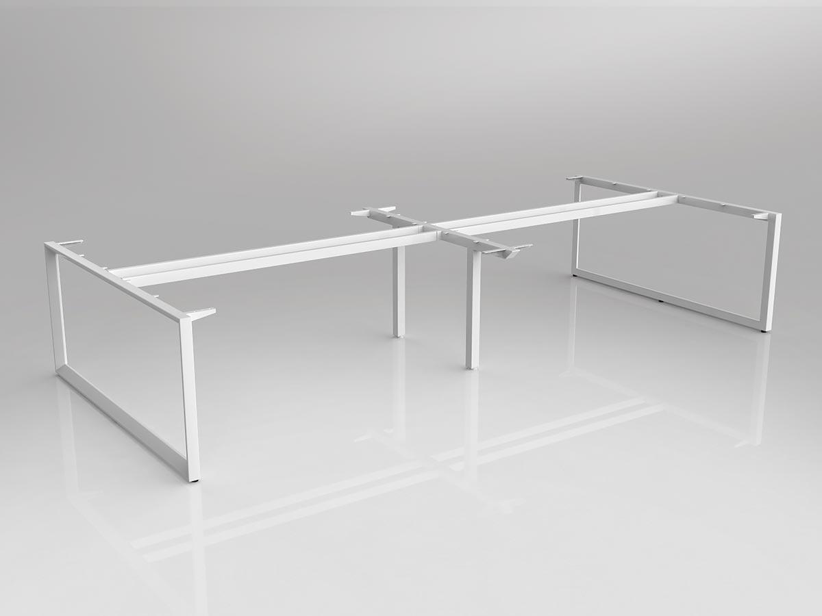 Anvil White Desk Setting Frame for 4x Worktops Back to Back