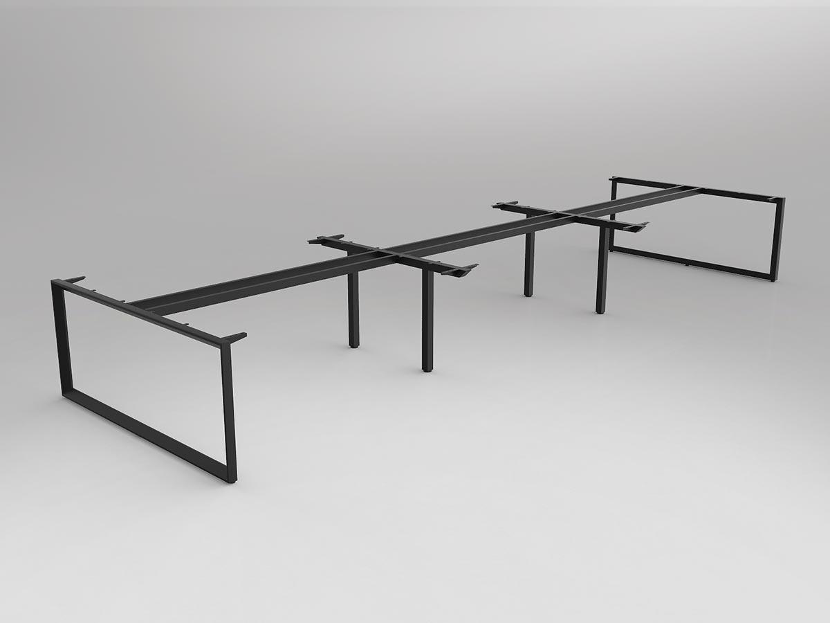 Anvil Black Desk Setting Frame for 6x Worktops Back to Back