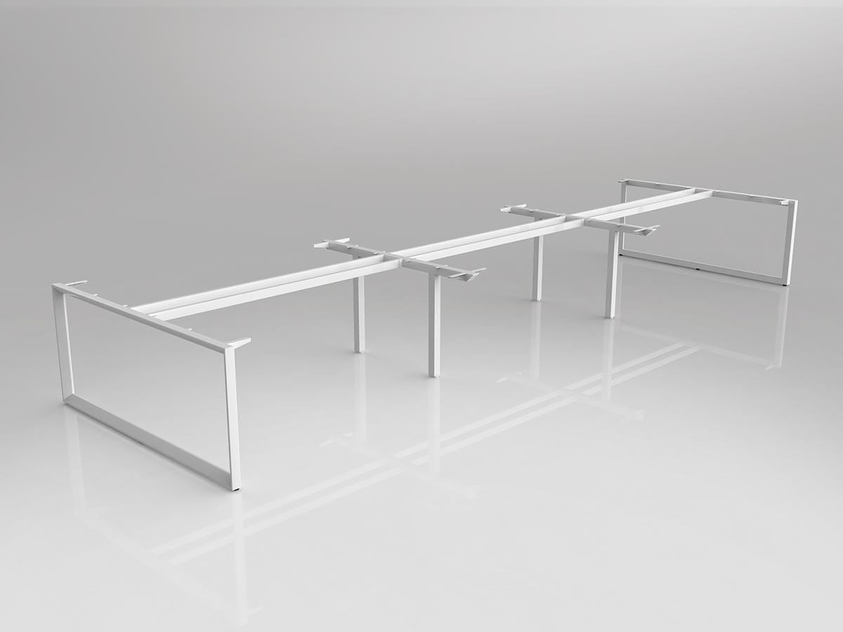 Anvil White Desk Setting Frame for 6x Worktops Back to Back