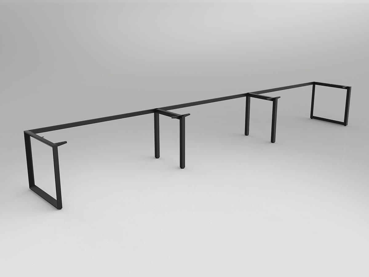 Anvil Black Desk Setting Frame for 3x Worktops Side by Side