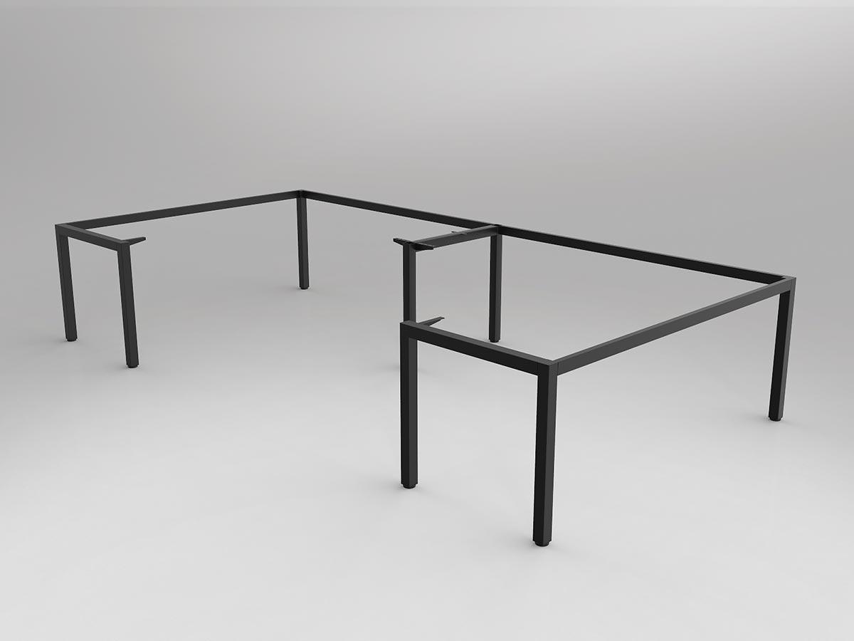 Axis Black 90 Degree Corner 2-User Workspace Frame