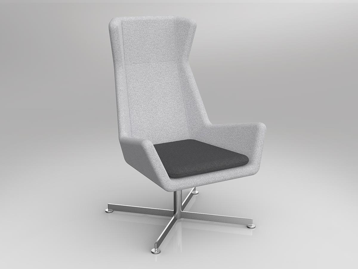 Free Chair with Alloy Base & Coloured Seat Pad