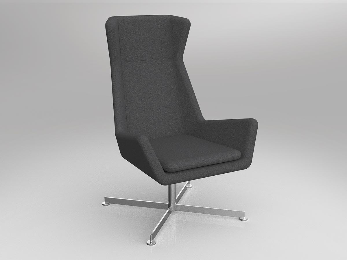 Free Chair with Alloy Base in Solid Colour