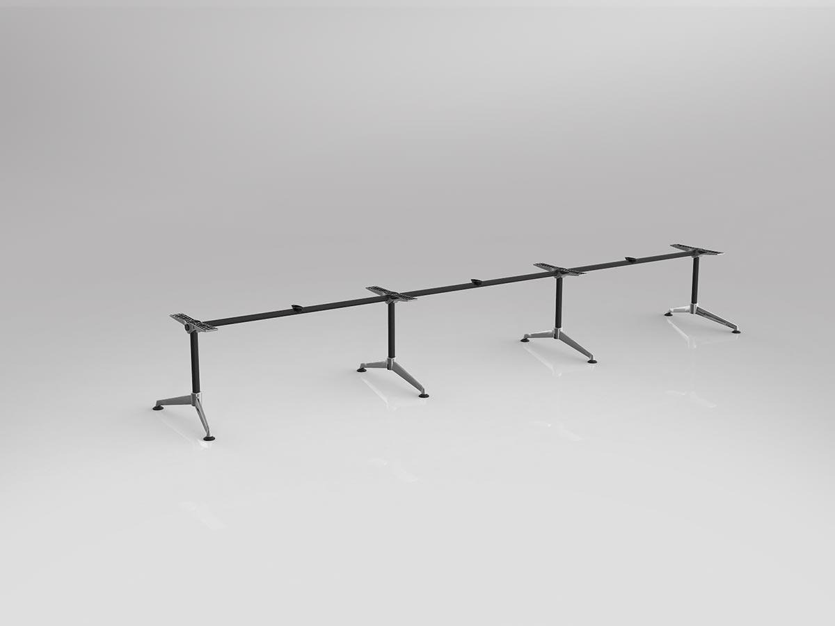 Modulus Single Collar Leg, Triple Span Table Frame