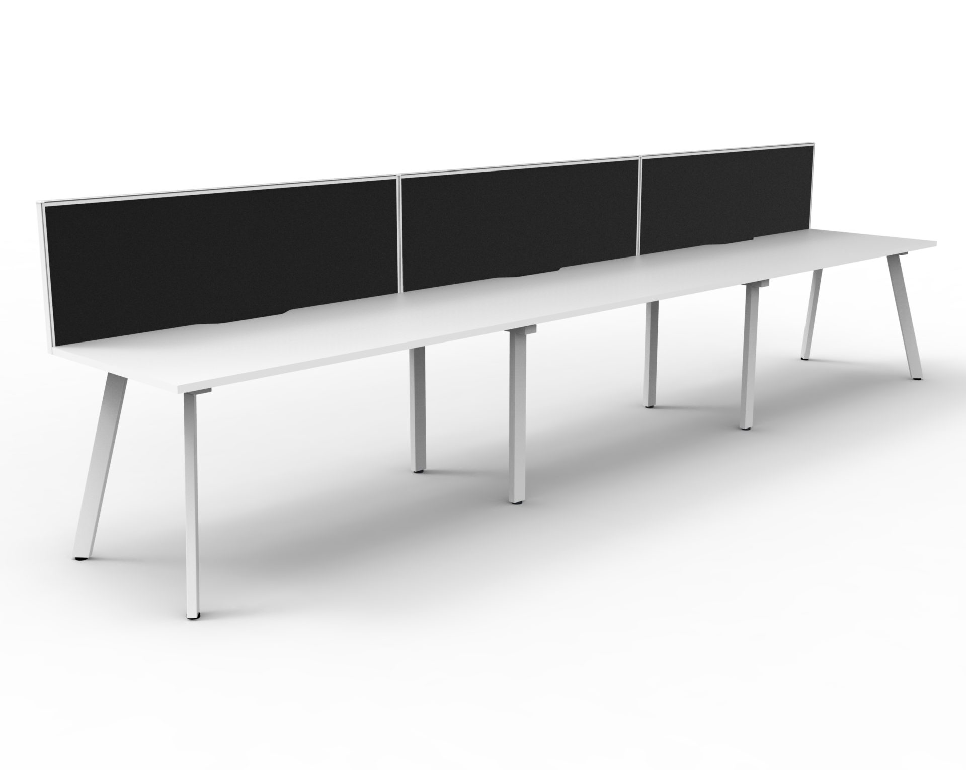 Deluxe Eternity - 3 Person - Single Sided Workstation - With Screen