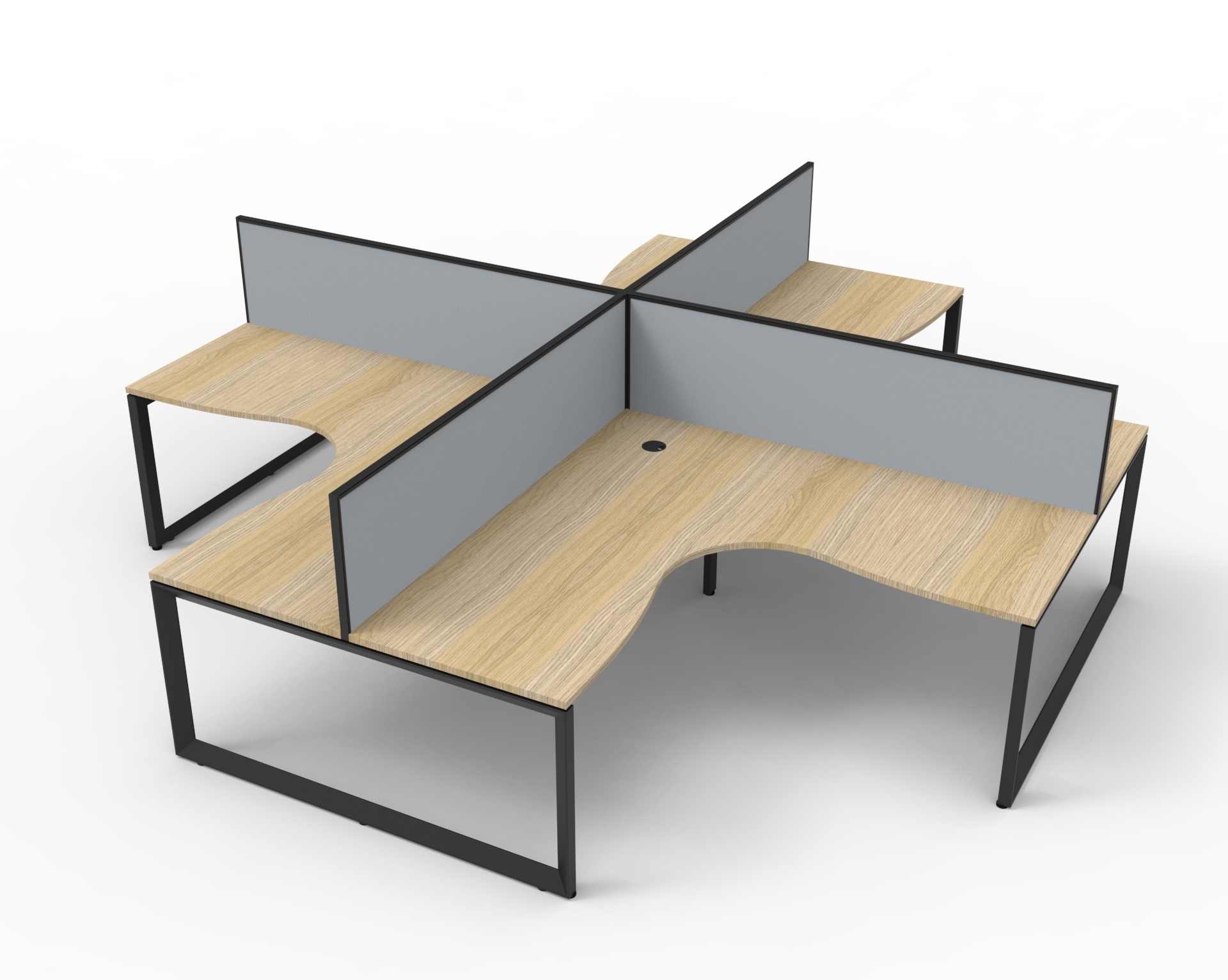 Deluxe Rapid Infinity - 4 Person Corner Workstation Pod - Loop Leg - Image 4