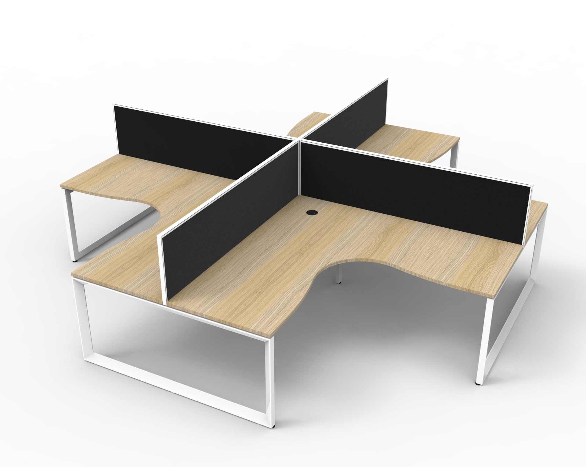 Deluxe Rapid Infinity - 4 Person Corner Workstation Pod - Loop Leg - Image 3