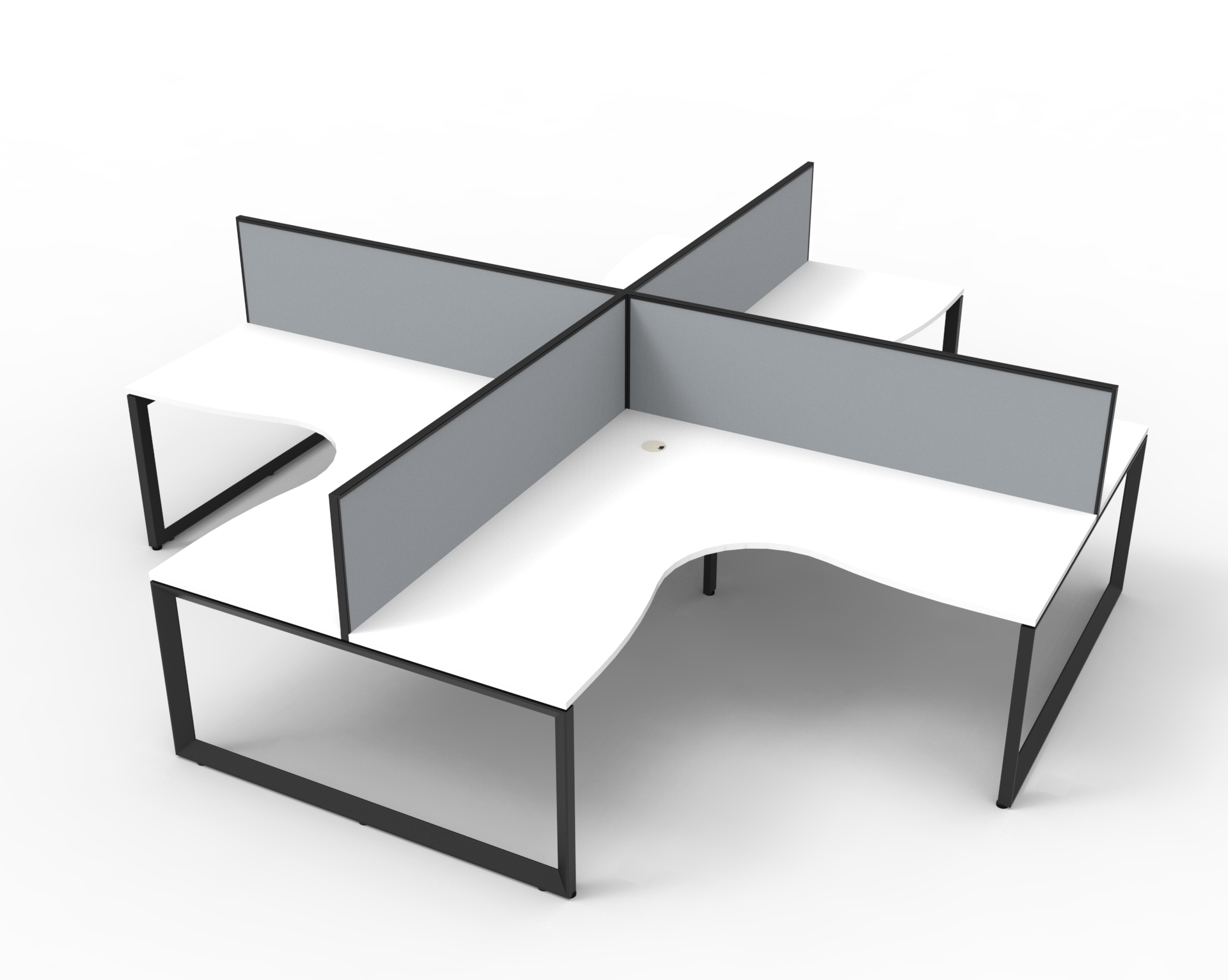 Deluxe Rapid Infinity - 4 Person Corner Workstation Pod - Loop Leg - Image 2