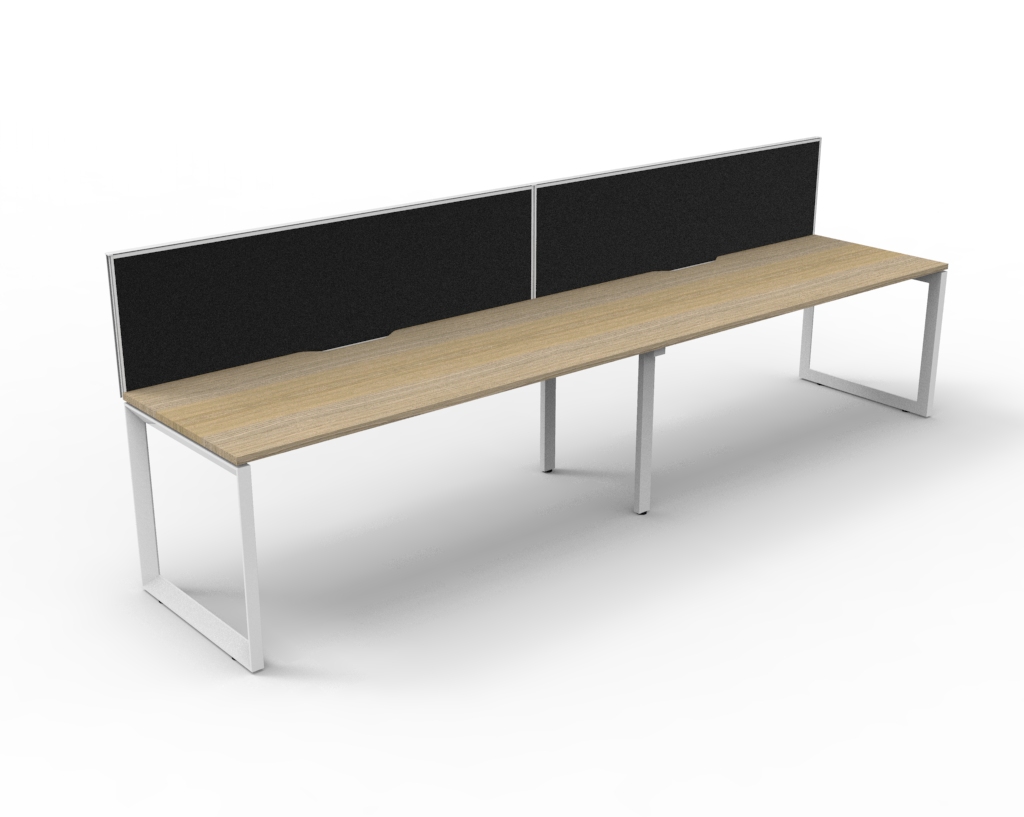 Deluxe Rapid Infinity - 2 Person - Single Sided Workstation - Loop Leg - With Screen