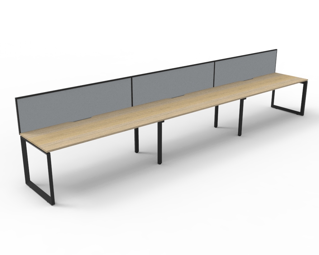 Deluxe Rapid Infinity - 3 Person - Single Sided Workstation - Loop Leg - With Screen - Image 4
