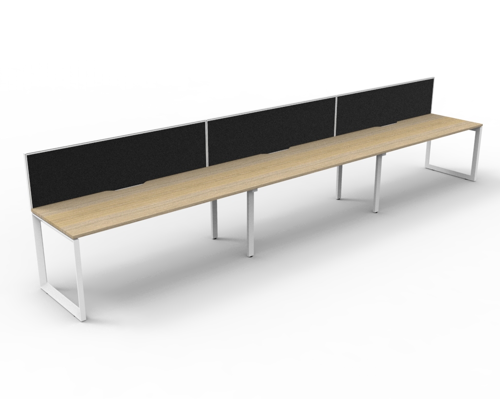 Deluxe Rapid Infinity - 3 Person - Single Sided Workstation - Loop Leg - With Screen - Image 3