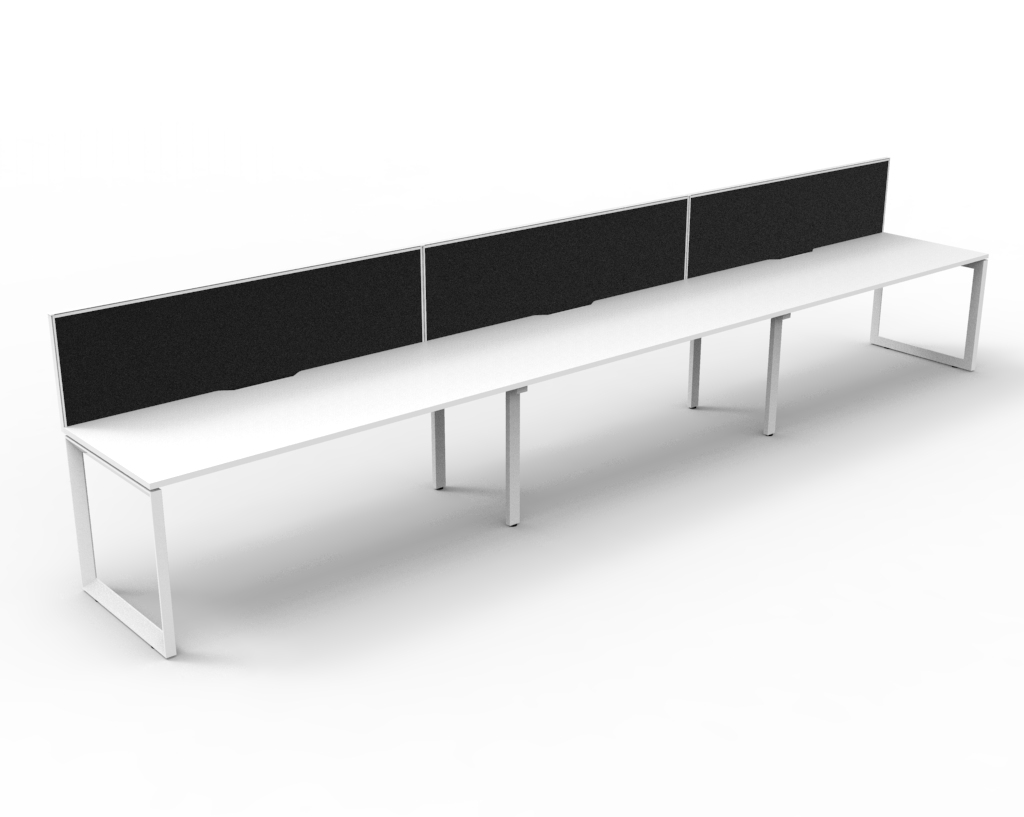 Deluxe Rapid Infinity - 3 Person - Single Sided Workstation - Loop Leg - With Screen - Image 2