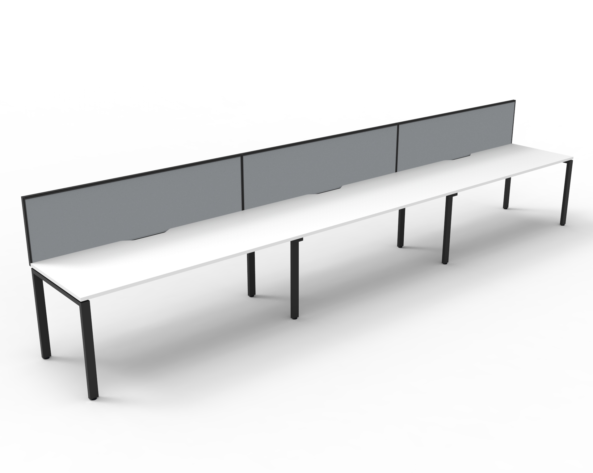 Deluxe Rapid Infinity - 3 Person - Single Sided Workstation - Profile Leg - With Screen