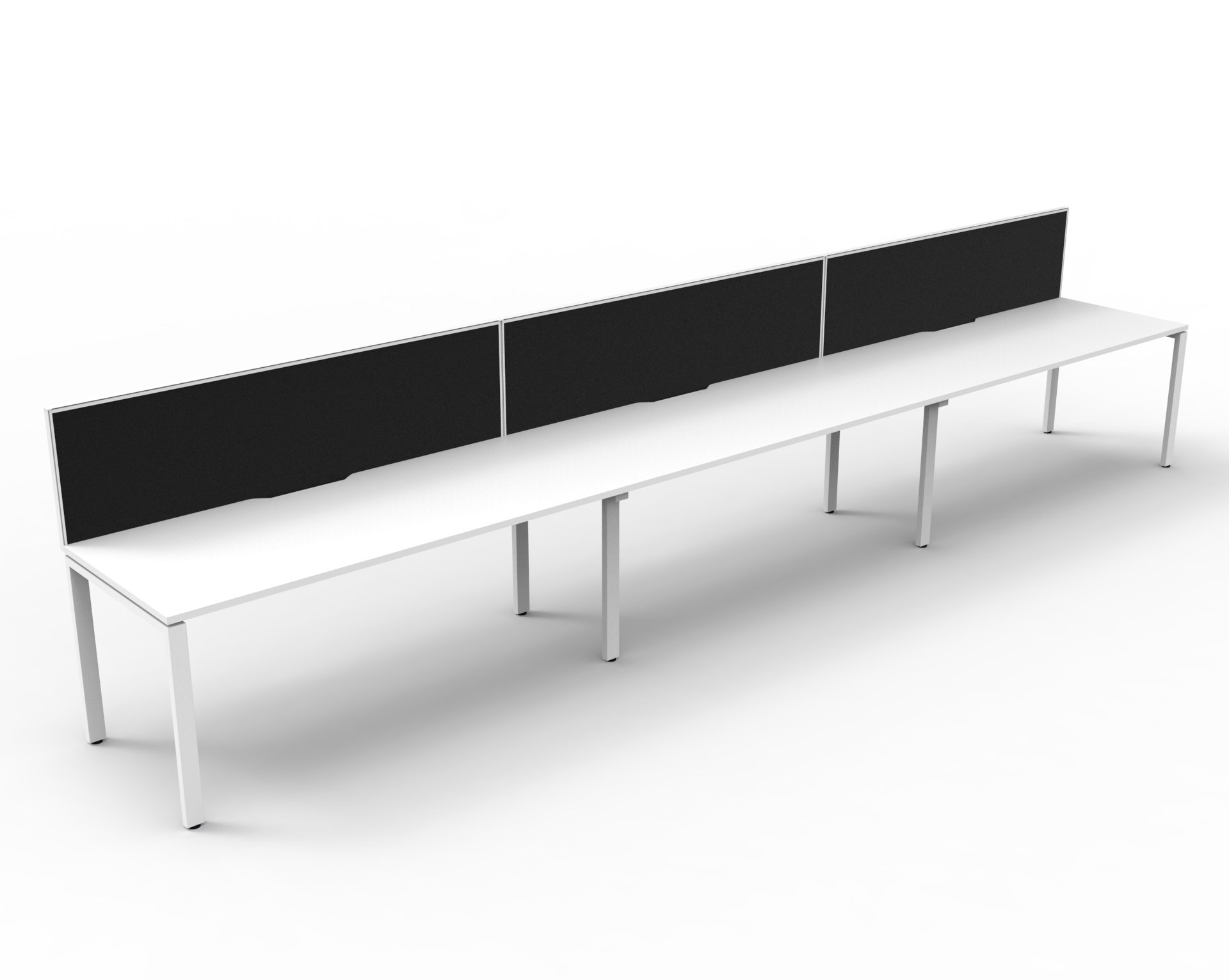 Deluxe Rapid Infinity - 3 Person - Single Sided Workstation - Profile Leg - With Screen - Image 2