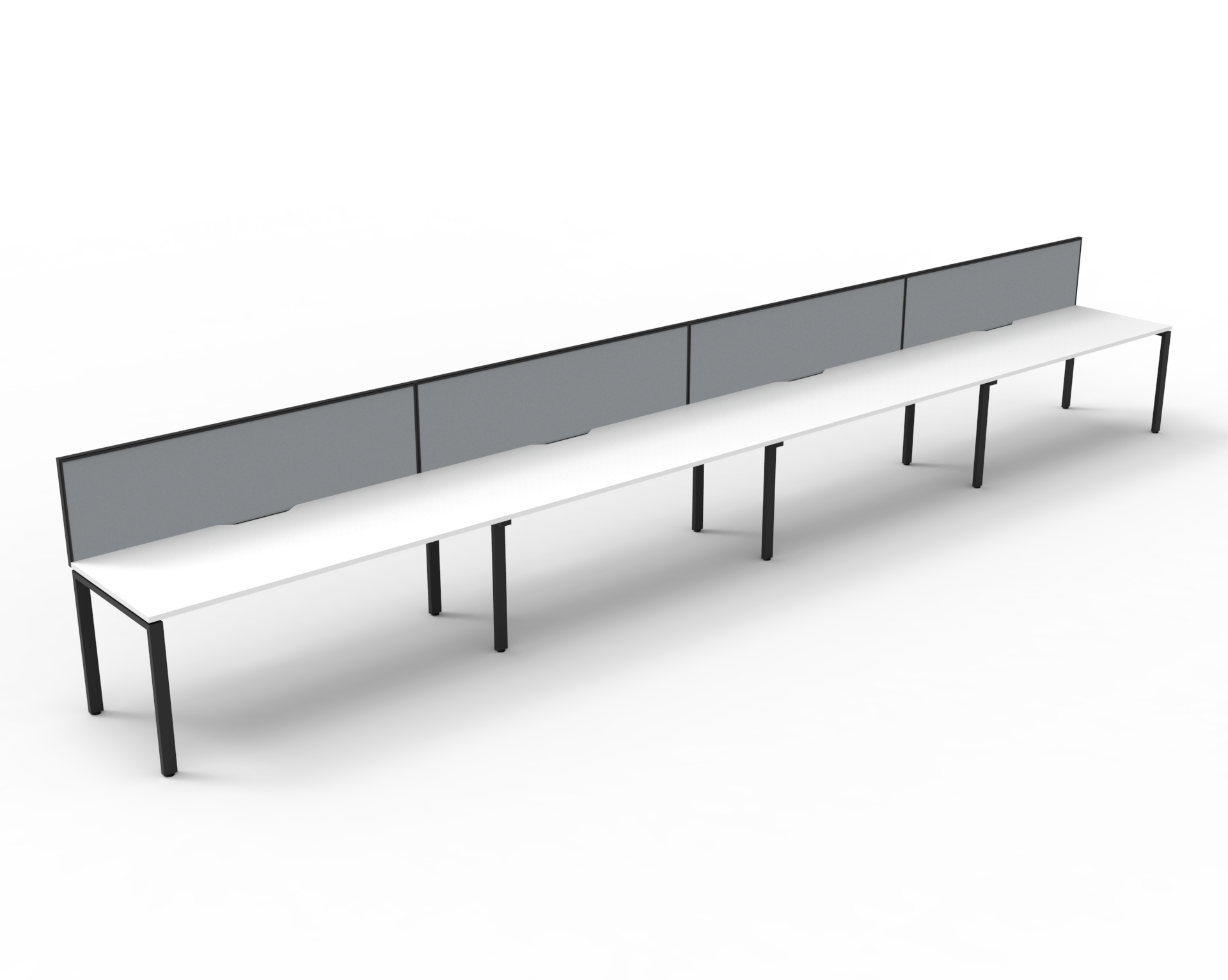 Deluxe Rapid Infinity - 4 Person - Single Sided Workstation - Profile Leg - With Screen - Image 2