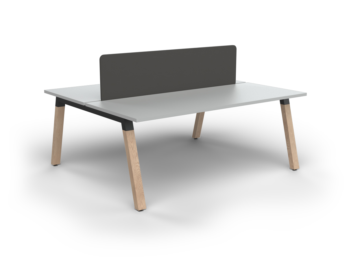 Plantation 2x Users Double-sided Desk with Radius Screens