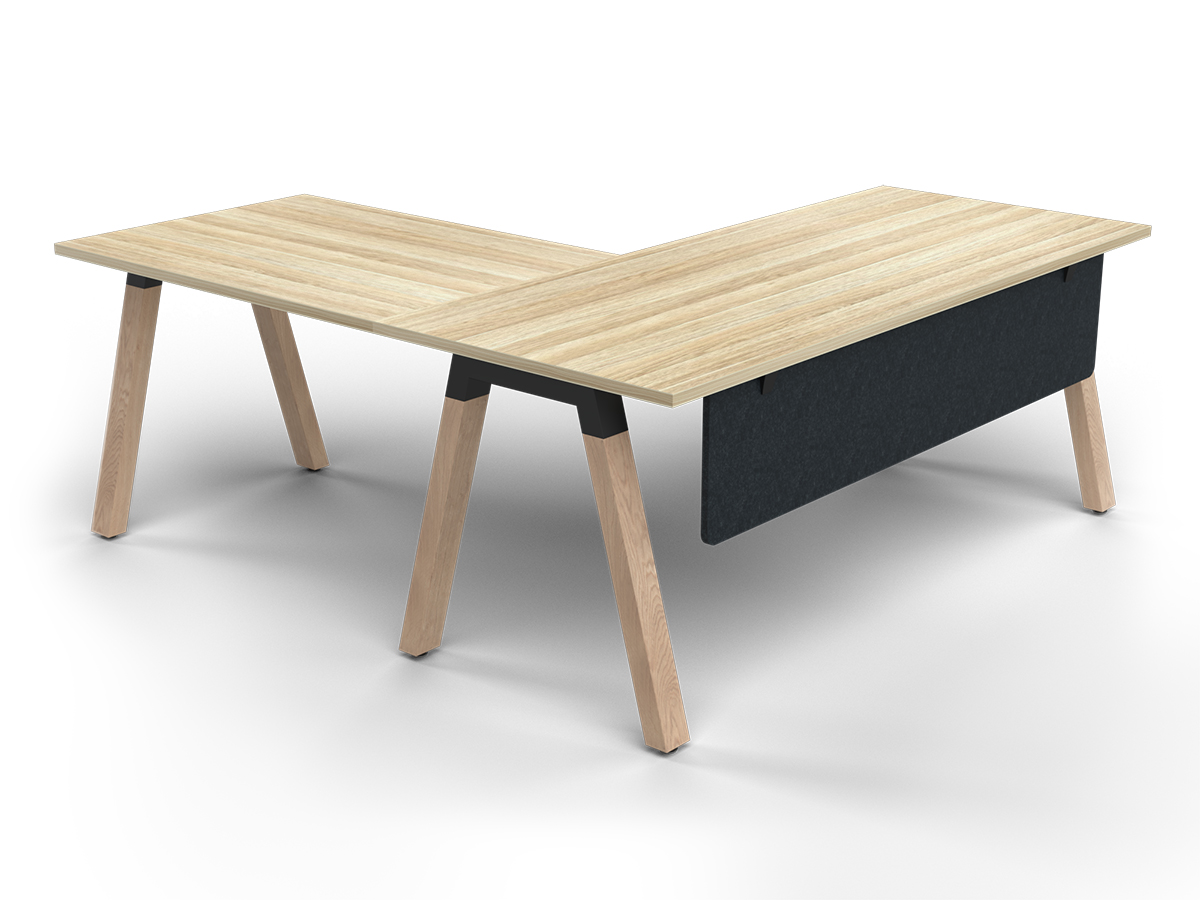 Plantation Single Desk with Return and Modesty - Image 2