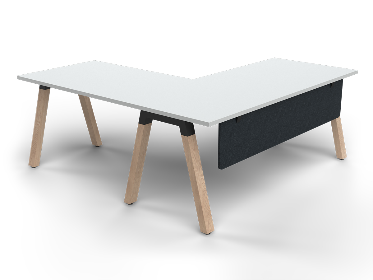 Plantation Single Desk with Return and Modesty