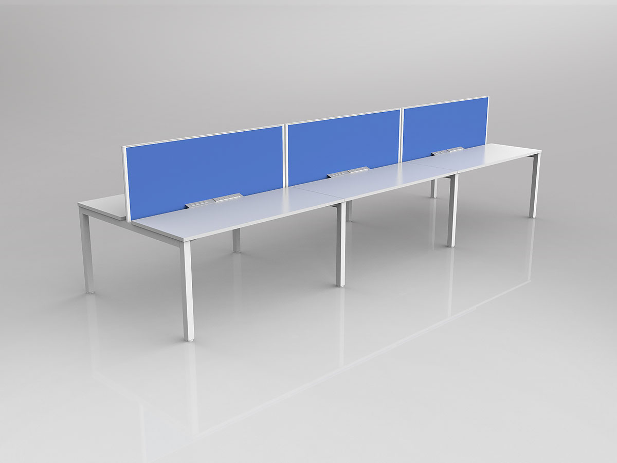 Axis 6x Users Double Sided Workspace with Screen - Image 2